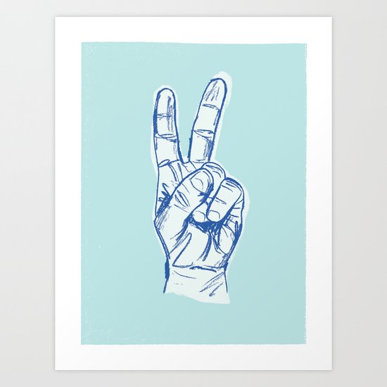 Peace by Hand Art Print