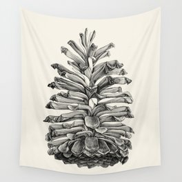 Giant Pinecone Drawing  Wall Tapestry