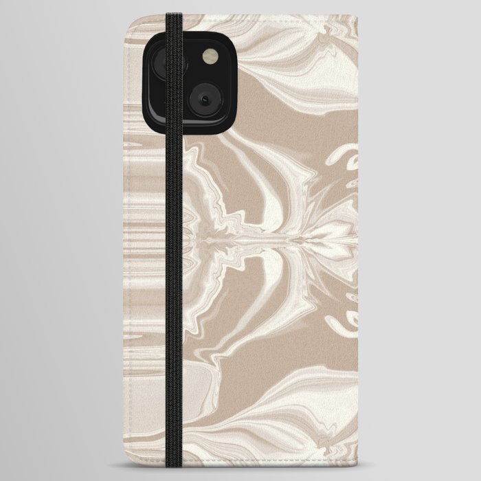 Art Deco Globe Ivory and Taupe  iPhone Wallet Case