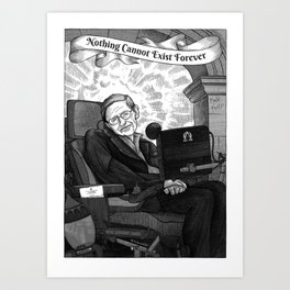 Portrait of Stephen W. Hawking Art Print