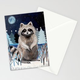 Winter Racoon Stationery Card