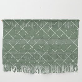 Diamond Grid Pattern (white/sage green) Wall Hanging