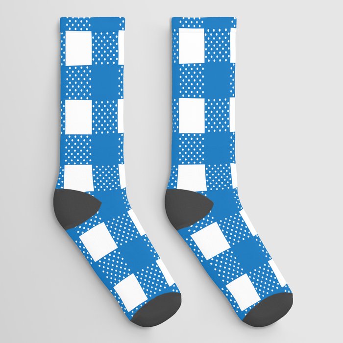 Blue Gingham - 28 Socks