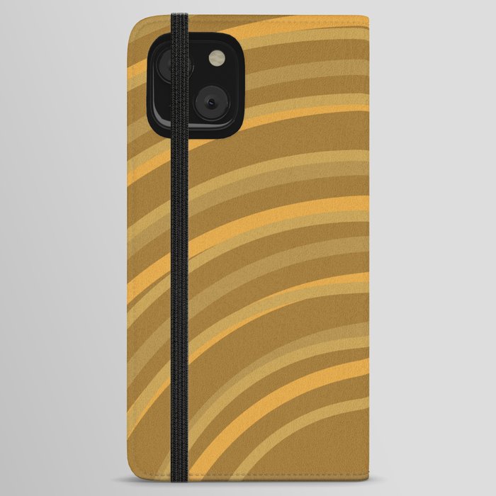 Golden Imperfect Rainbow Arch Lines iPhone Wallet Case