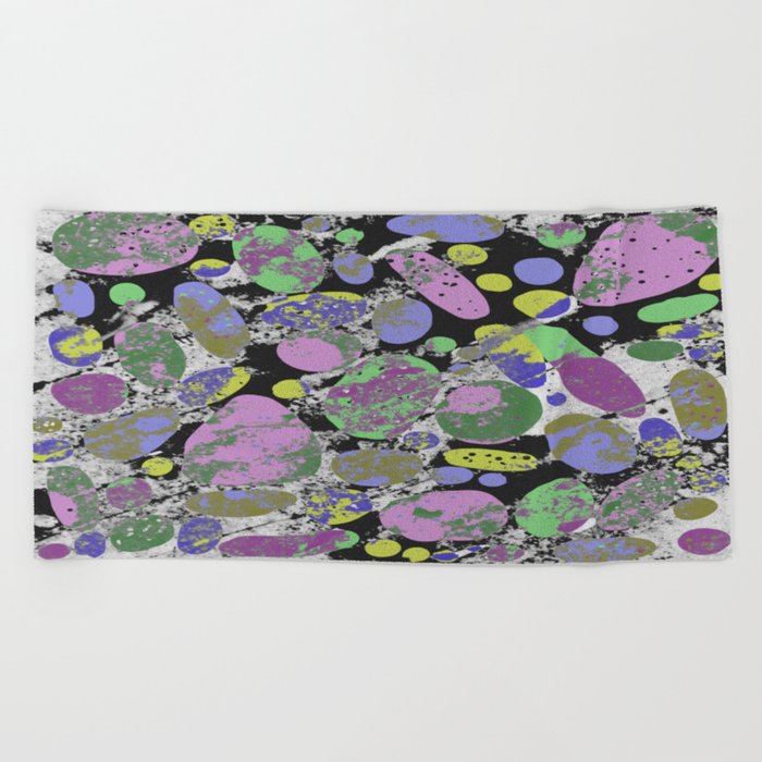 Crazy Paving - Abstract, textured, pastel coloured artwork Beach Towel