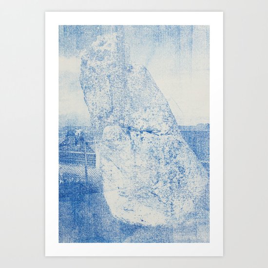 Gum arabic print of rock Art Print