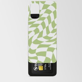 Wavy Matcha Green Checkered Print Android Card Case