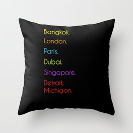 Detroit, Michigan Throw Pillow