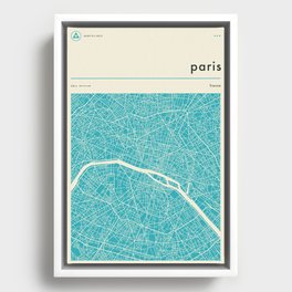 PARIS MAP Framed Canvas