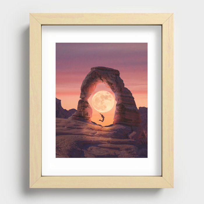 Catch the moon Recessed Framed Print