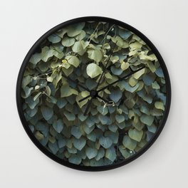 Green Leaves at the End of Summer Wall Clock