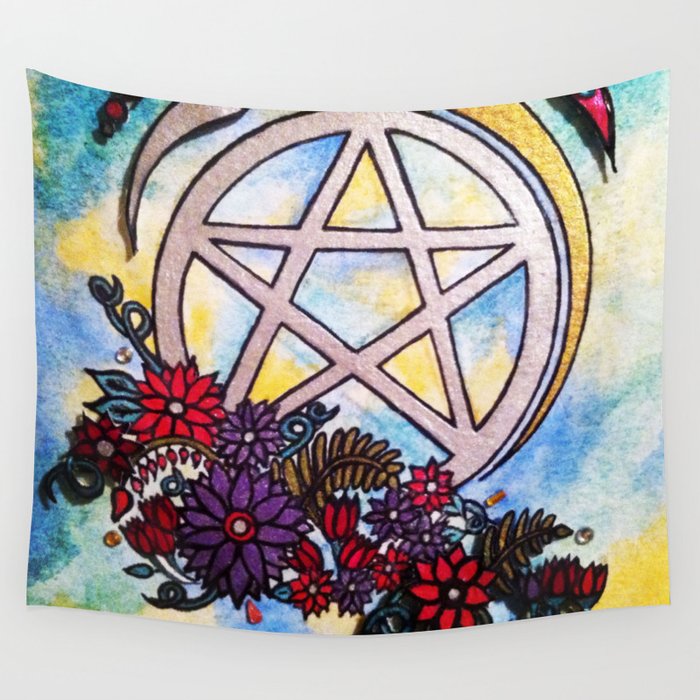3d pentacle Wall Tapestry by Geminimoon Society6