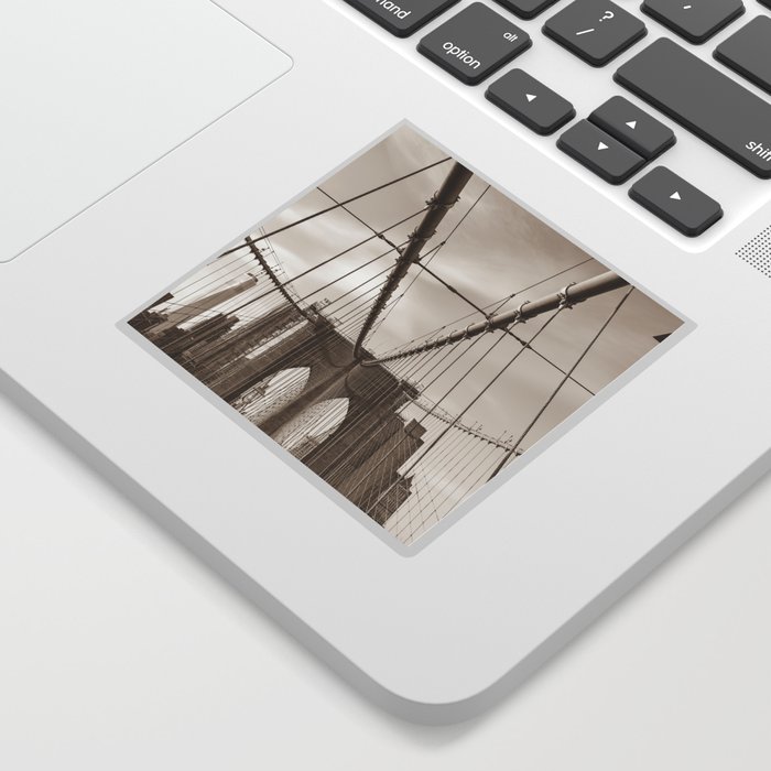 Brooklyn Bridge Sepia Photography | New York City Sticker