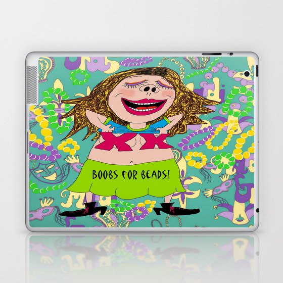 Boobs for Beads, a Mardi Gras tradition! Laptop & iPad Skin
