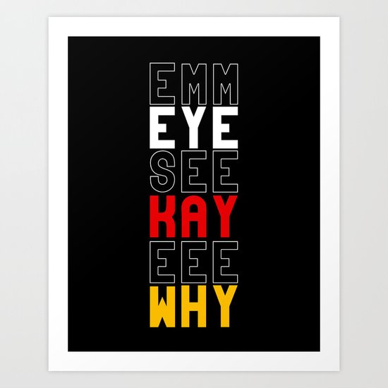 Mickey on Black Art Print