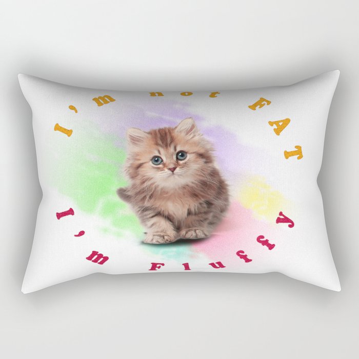 Fluffy Cat Rectangular Pillow