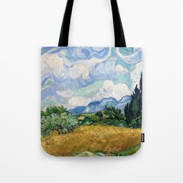 Wheat Field with Cypresses by Vincent van Gogh Tote Bag