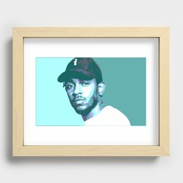 Kendrick Lamar, Aqua-Toned Recessed Framed Print