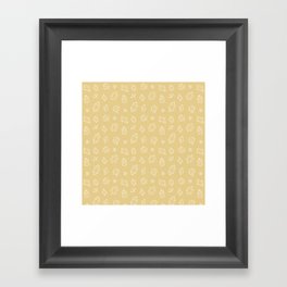 Tan and White Gems Pattern Framed Art Print