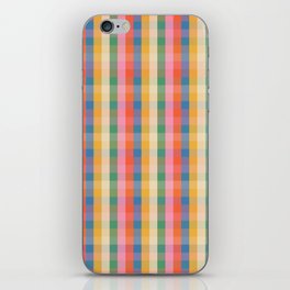 Colourful Rainbow Stripe Plaid Pattern iPhone Skin