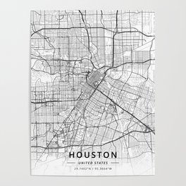 Houston, United States - Light Map Poster