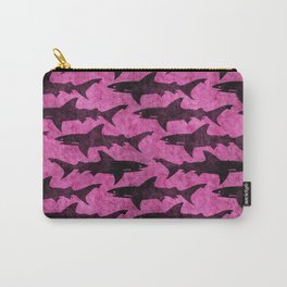 Hot Pink Shark Attack Carry-All Pouch