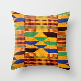 Genuine Ghanaian Kente Throw Pillow