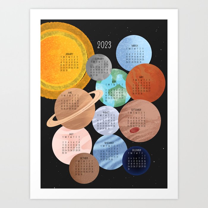 2023 Space Calendar Art Print