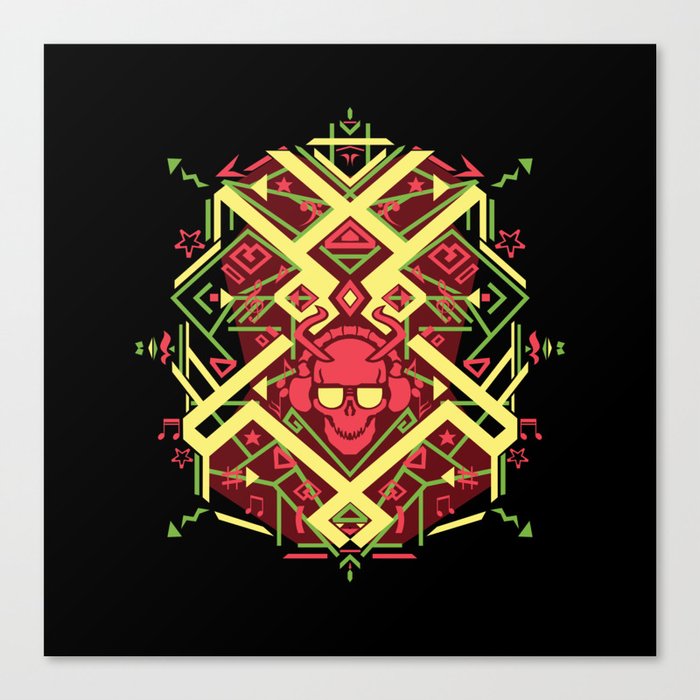 Undead Music Lover Design (red) Canvas Print