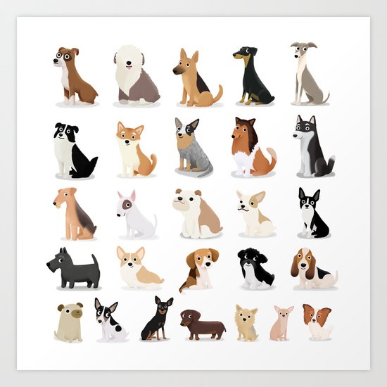 Dog Overload - Cute Dog Series Art Print