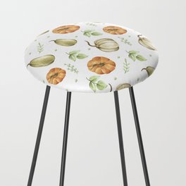 Pumpkin harvest and autumn leaves watercolor Counter Stool