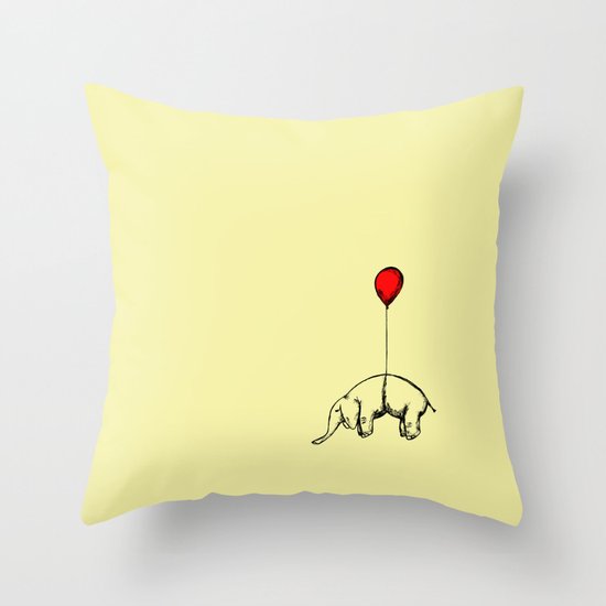 Red Elephant Throw Pillow