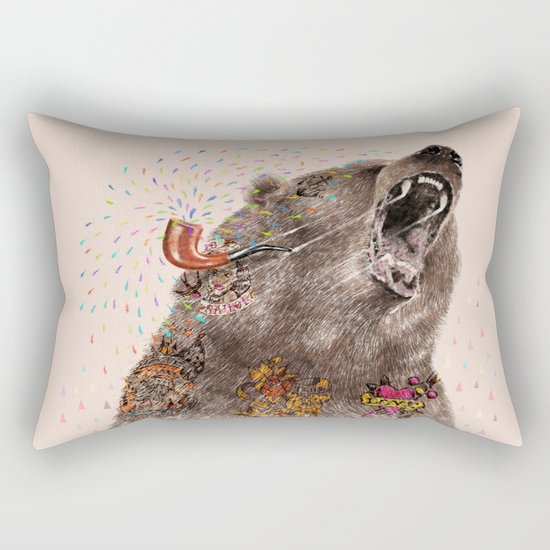 Angry Bear II Rectangular Pillow