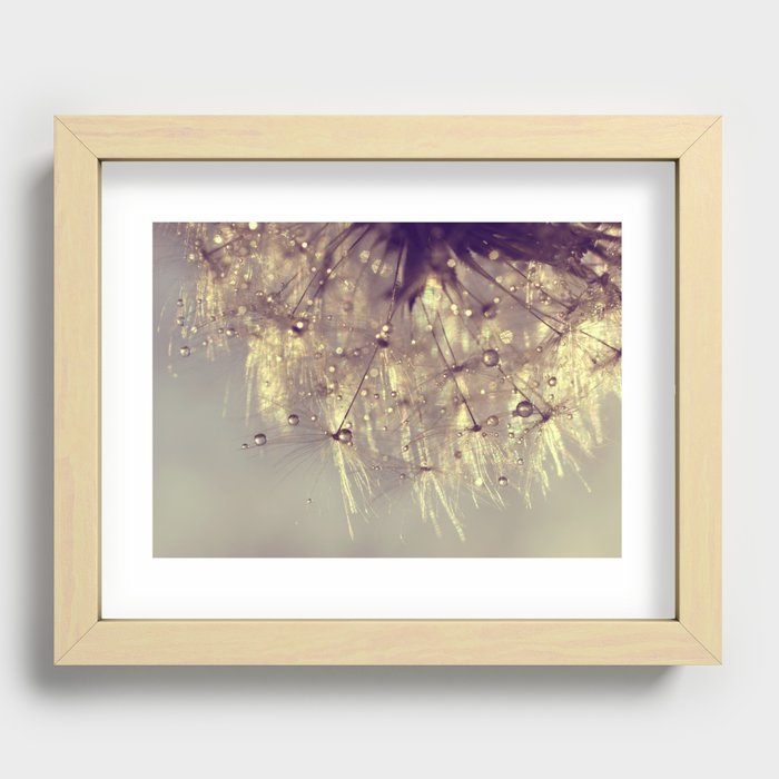 Dandelion Gold Flower - Elegant Floral Recessed Framed Print