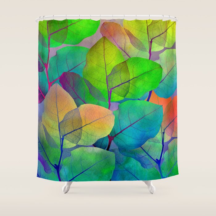 Translucent Leaves Shower Curtain by Klara Acel Society6