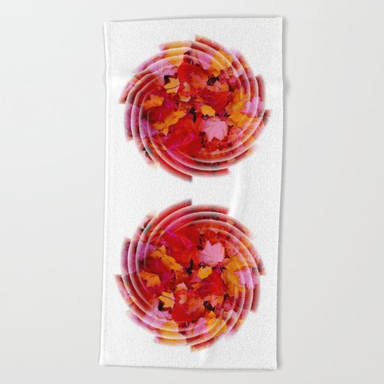 Swirling colored leaves Beach Towel
