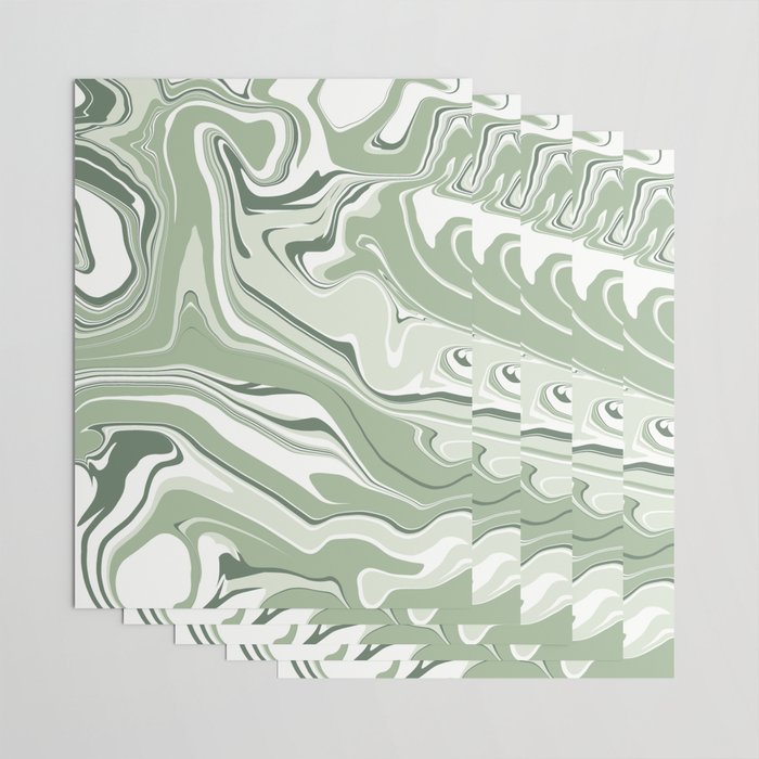 Abstract Sage Green Marble Wrapping Paper by Articoolate