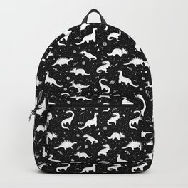 Space Dinosaurs in Black and White Backpack
