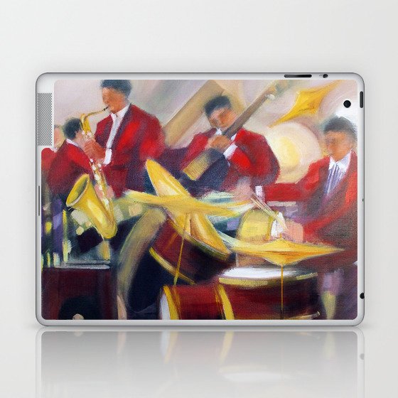 Bourbon Street Nocturnal African American Jazz Band musical portrait painting by Maurice Fillonneau, CC BY-SA 3.0 <https://creativecommons.org/licenses/by-sa/3.0>, via Wikimedia Commons Laptop & iPad Skin