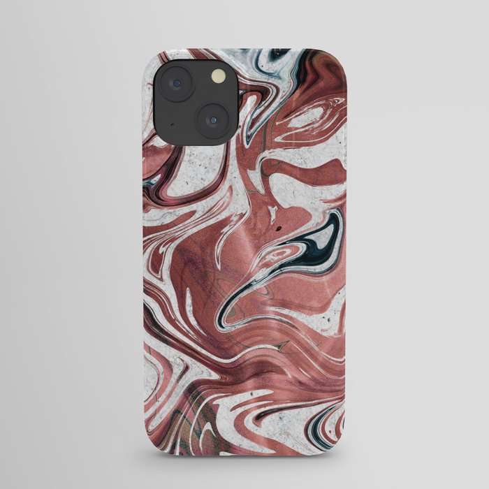 Liquid Rose Gold and Marble iPhone Case