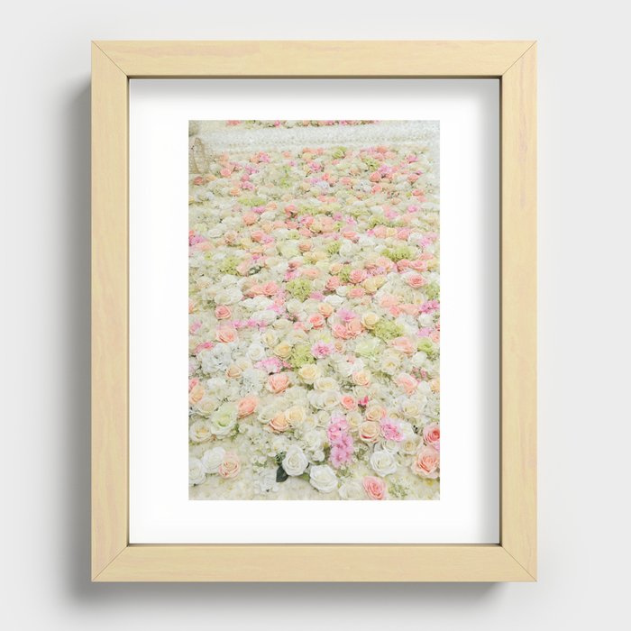 Beautiful White & Pink Roses Recessed Framed Print