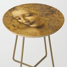 La Scapigliata, Head Of A Young Woman With Tousled Hair, 1508 by Leonardo da Vinci Side Table