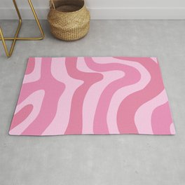 blush pink modern retro liquid swirl abstract pattern Rug