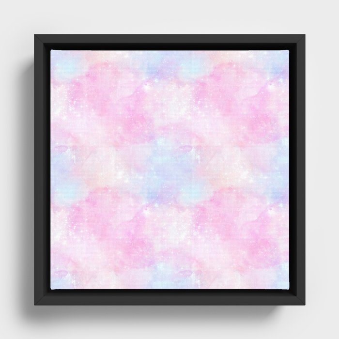 Pink Pastel Galaxy Painting Framed Canvas