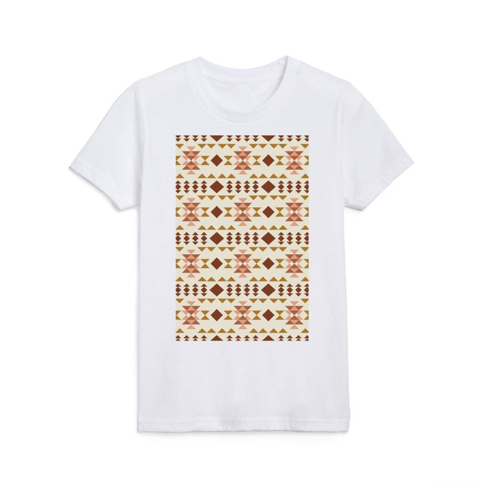 Modern Quilt Block in Terracotta and Mustard Kids T Shirt