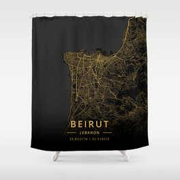 Beirut, Lebanon - Gold Shower Curtain