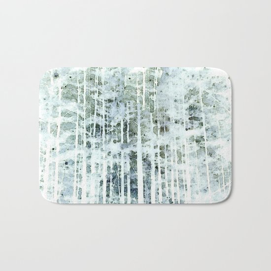 Painterly Woodlands Abstract Bath Mat