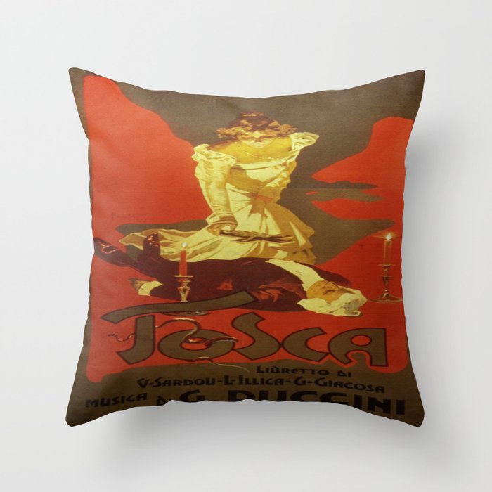 Vintage poster - Tosca Throw Pillow