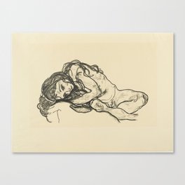 Sketch of a woman by Egon Schielle Canvas Print