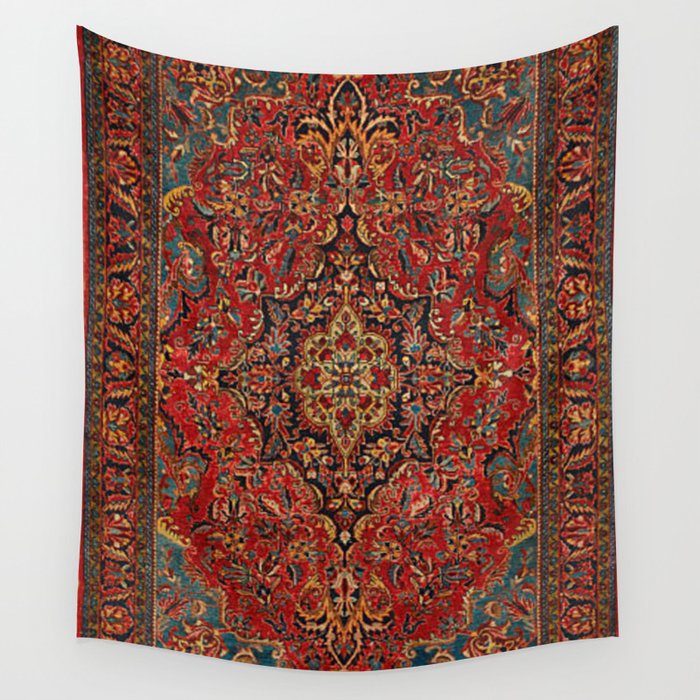 Antique Persian Sarouk Area Rug Wall Tapestry